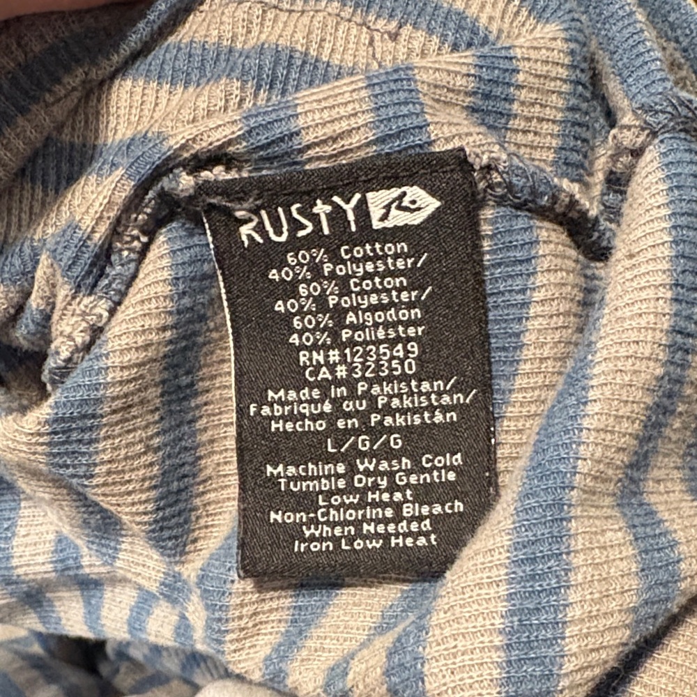 Rusty Men's Blue and Gray Long Sleeve Tee - Picture 4 of 4